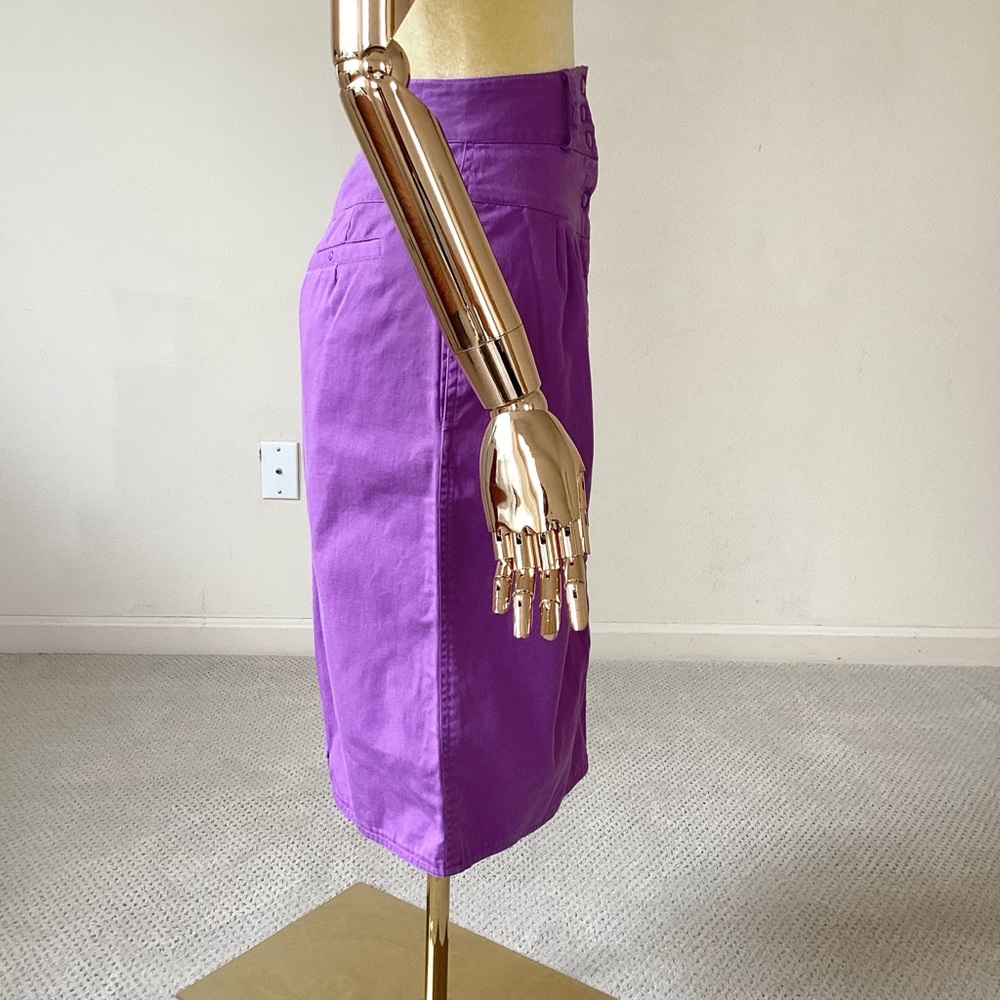 La Blanca Sport Purple Denim Snap Button Skirt SZ 0 - Picture 2 of 4